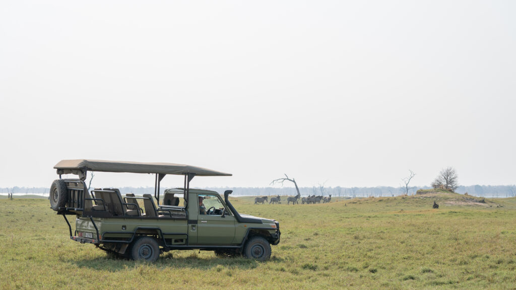 Driving through the Kafue National Park at Plains CampGame_Drives