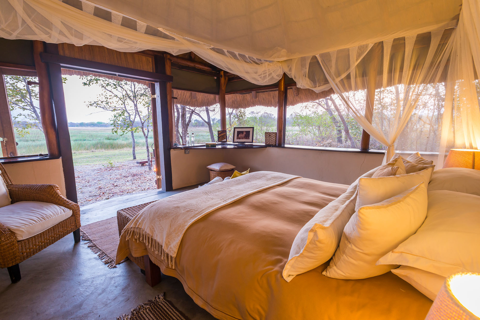 Chalet Interior at Plains Camp - Safari Lodge Accommodation in the Kafue National Park