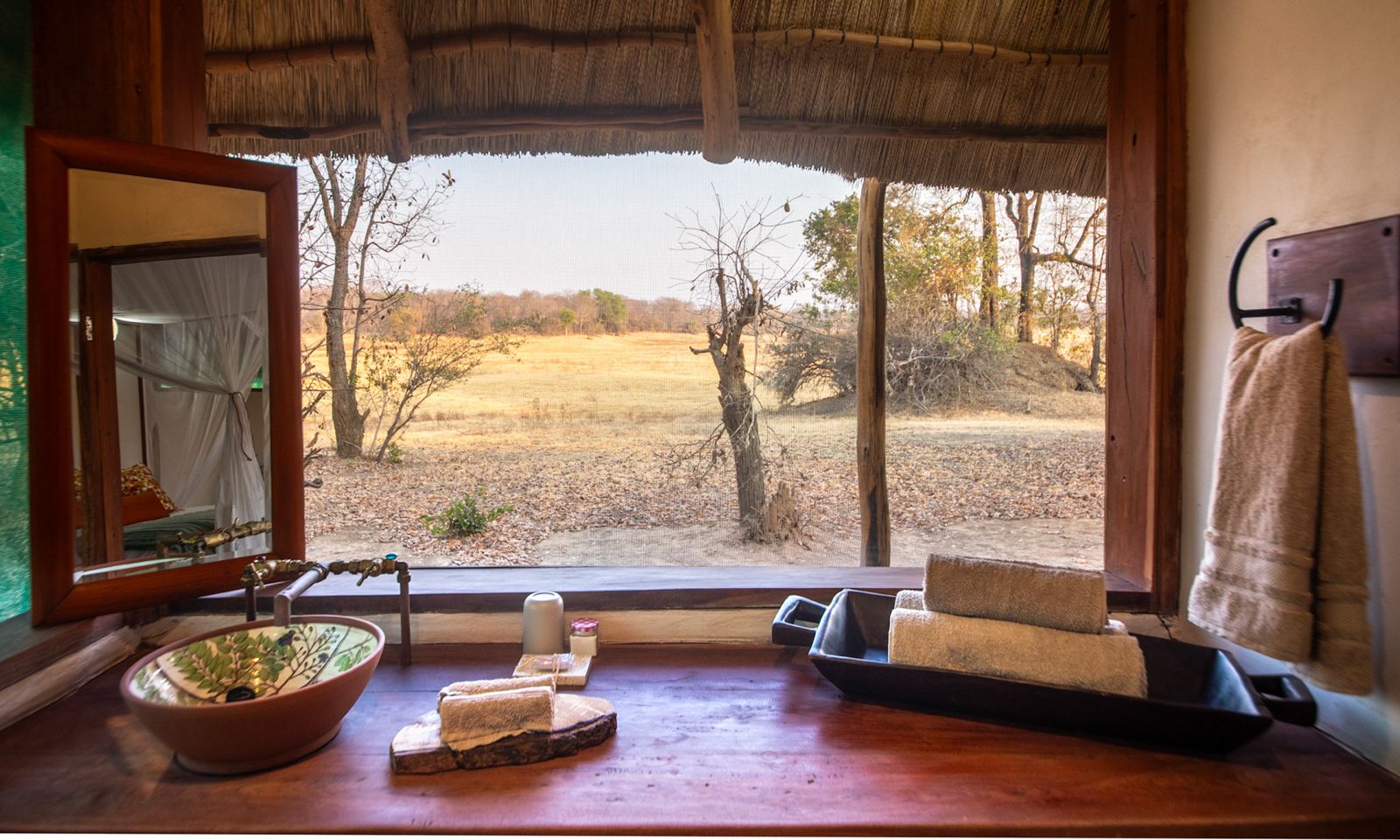 nanzhila lake camp bathroom kafue national park 1